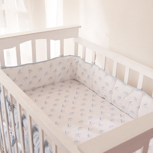 Organic Sleepy Star Blue Crib Sheet