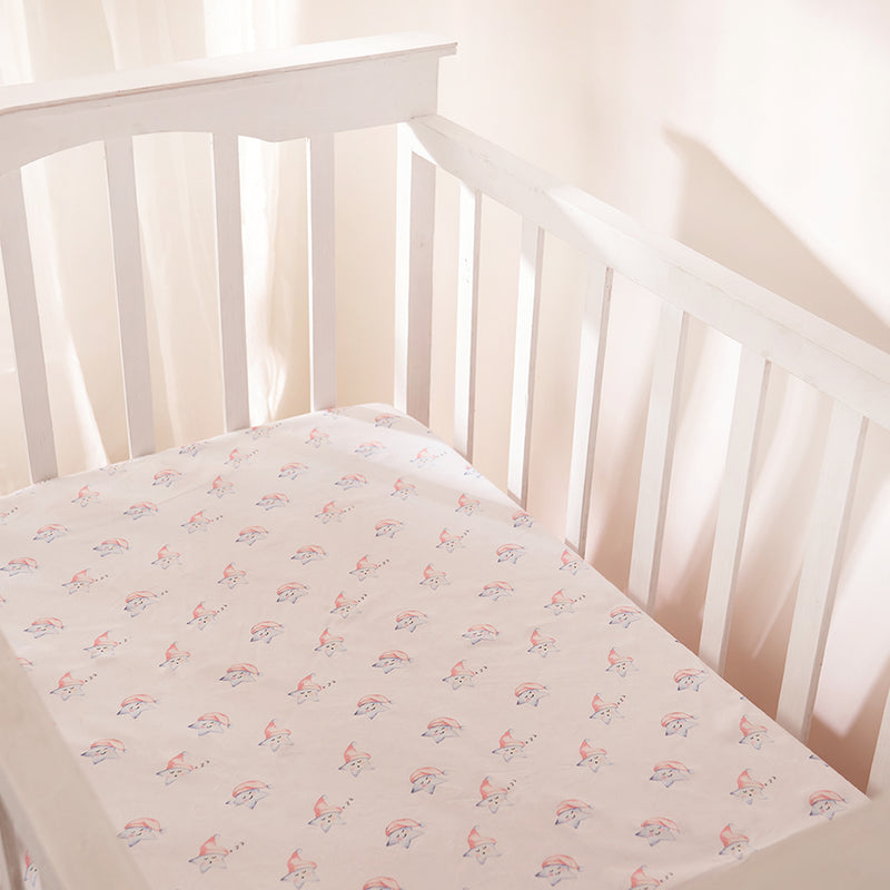 Organic Sleepy Star Pink Crib Sheet