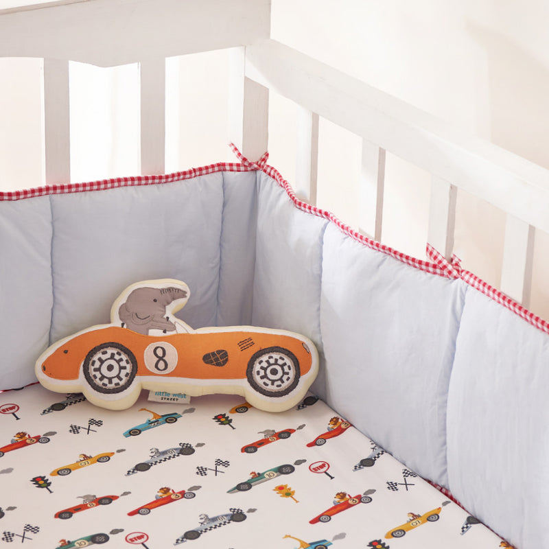 Racing Cars Complete Crib Bedding Set (With Bumper)