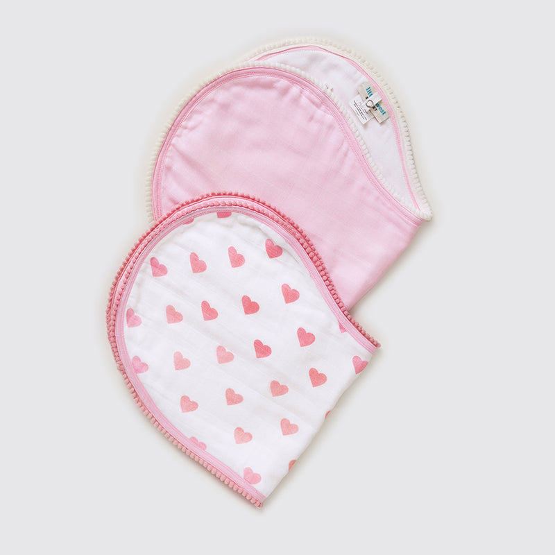 Hearts Burp Cloth & Bib Set