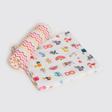 Alphabets Pink Organic Swaddle Set