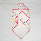 Alphabets Pink Organic Muslin Hooded Towel