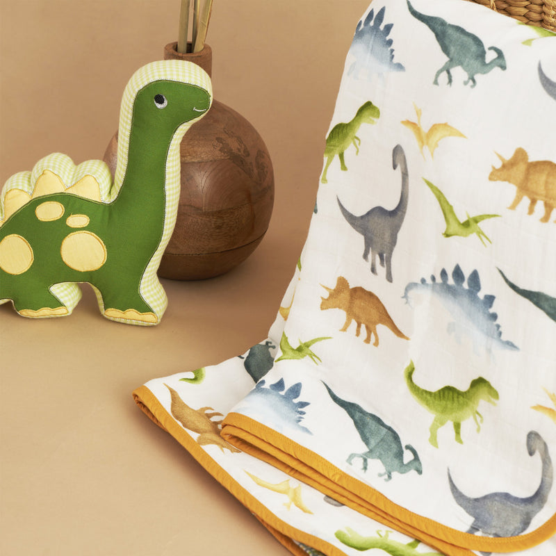 Dinosaurs Organic Reversible Blanket
