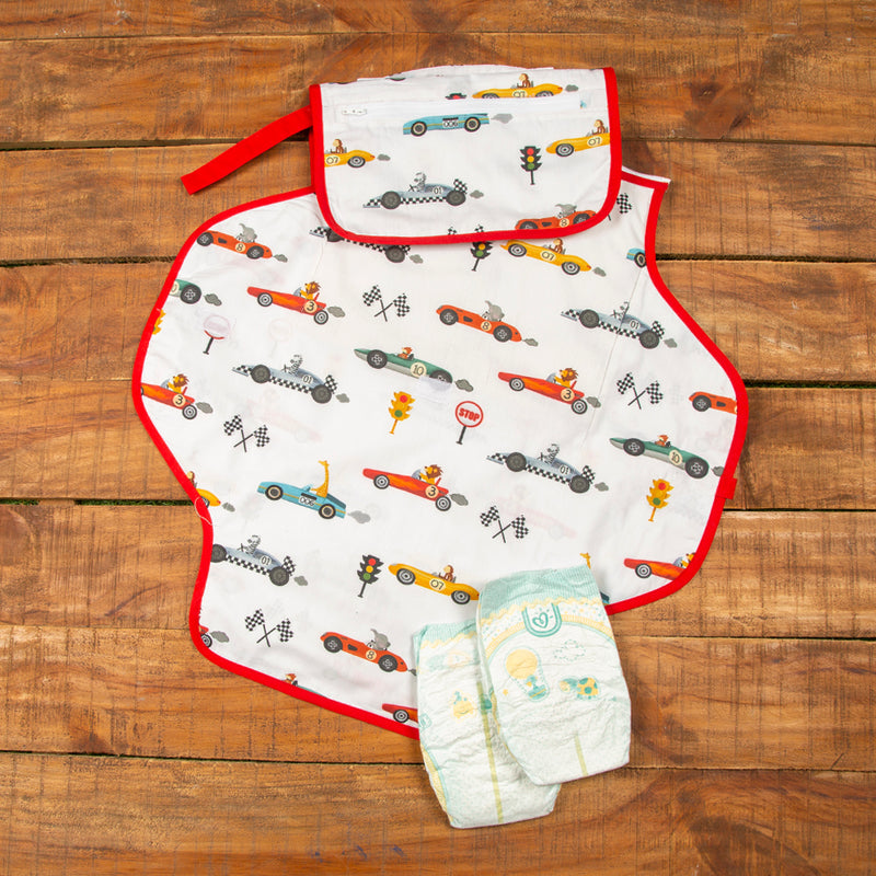 Racing Cars Organic Diaper Clutch