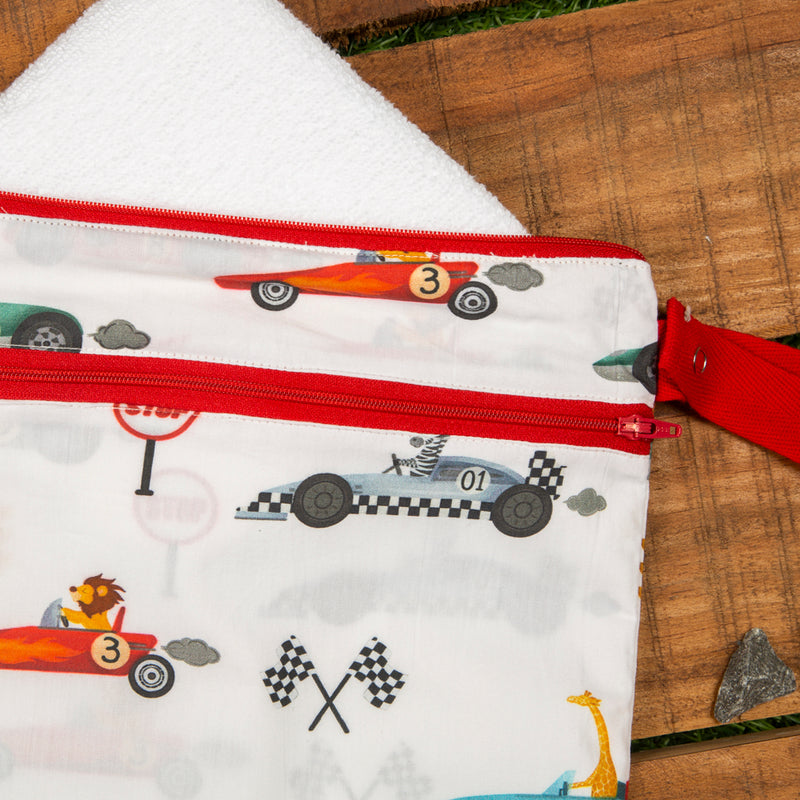 Racing Cars Organic Diaper Clutch