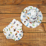 Alphabets Blue Organic Diaper Cover
