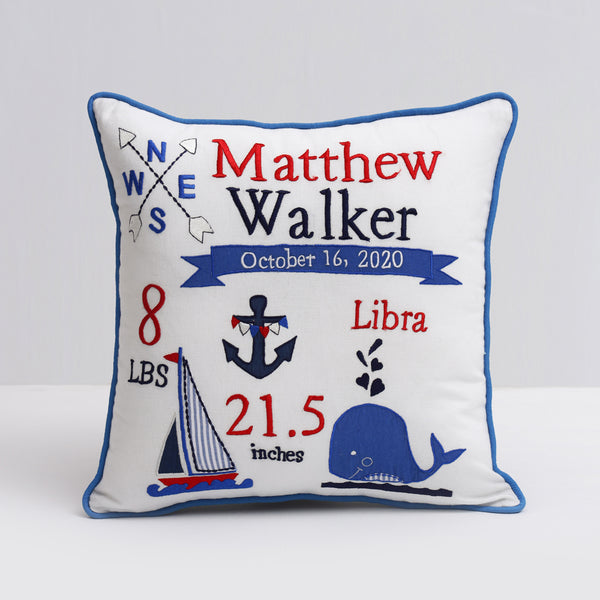 Nautical Birth Pillow