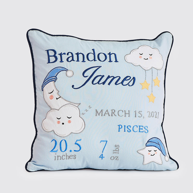 Celestial Blue Birth Stat Pillow