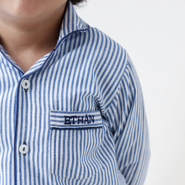 Classic Navy Stripes Pajama Set For Kids