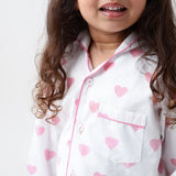 Hearts Pajama Set For Kids