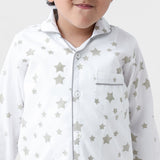 Grey Stars Pajama Set For Kids