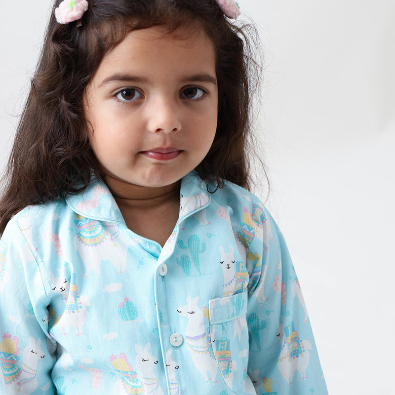 Organic Llama Love Pajama Set For Kids