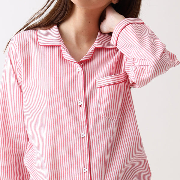 Women Classic Pink Stripes Pajama Set