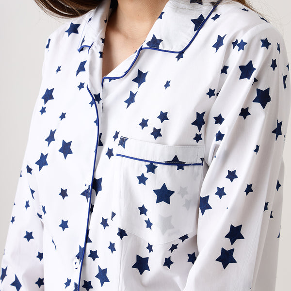 Women Navy Star Pajama Set
