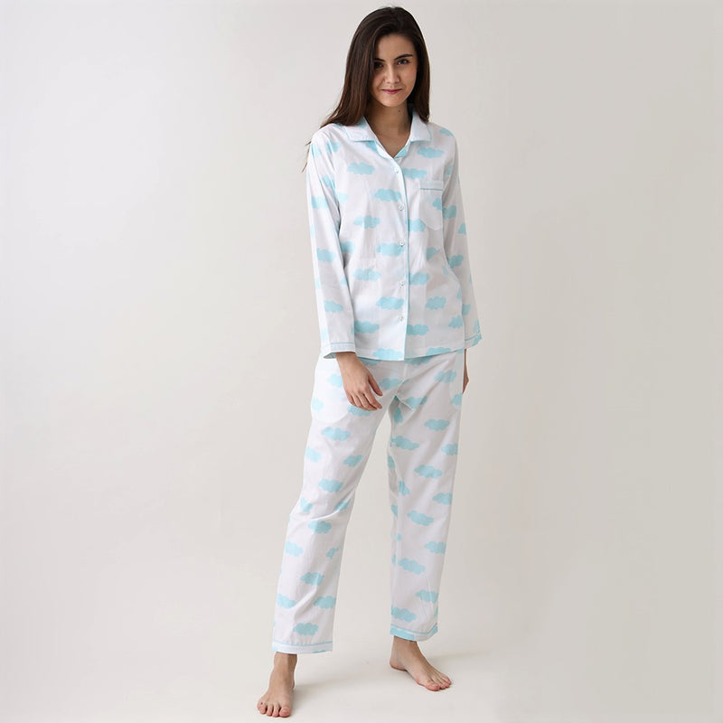 Women Organic Clouds Pajama Set