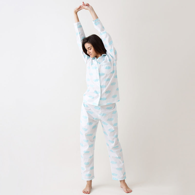 Women Organic Clouds Pajama Set