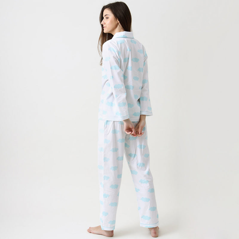 Women Organic Clouds Pajama Set