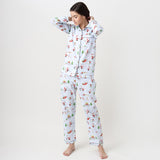 Women Santa's Workshop Pajama Set - Winter Blue