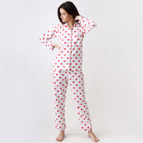 Women Red Hearts Pajama Set