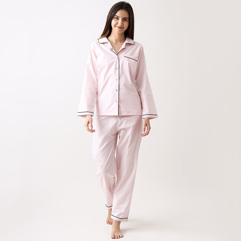 Women Classy Pink Pajama Set
