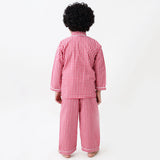 Classic Red Gingham Pajama Set For Kids