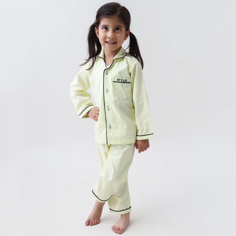 Sunshine Yellow Pajama Set For Kids
