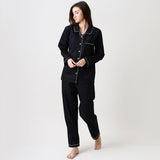Women Classic Black Pajama Set