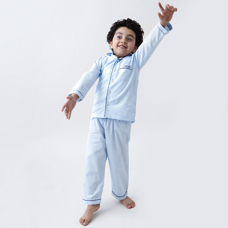 Sky Blue Pajama Set For Kids