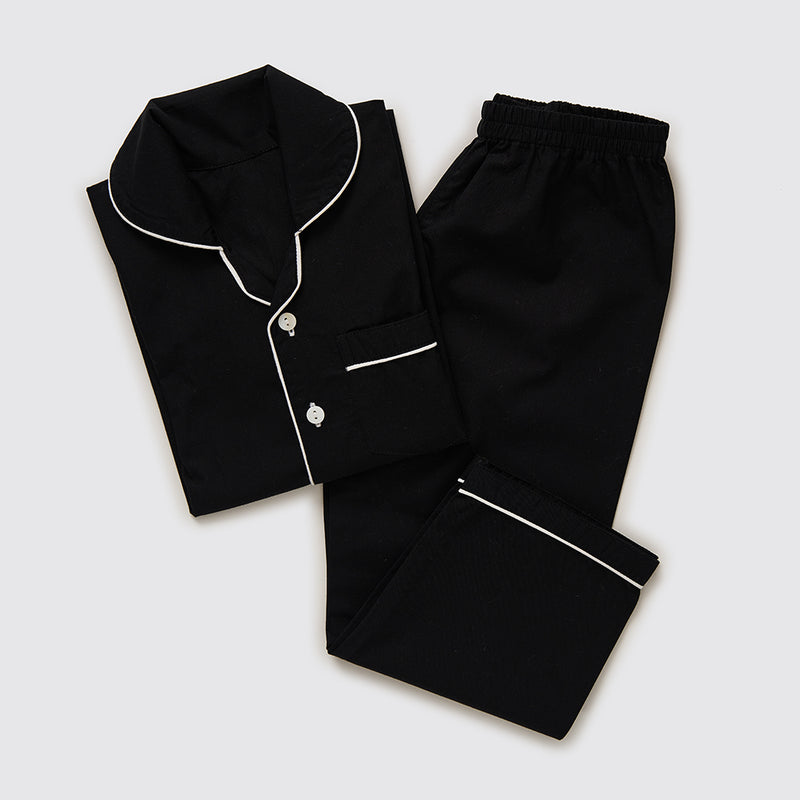Women Classic Black Pajama Set