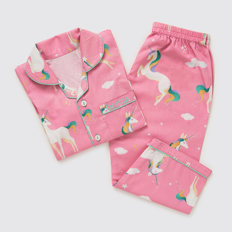 Women Organic Unicorns Pajama Set