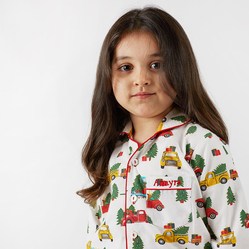 Christmas Trucks Shorts Set