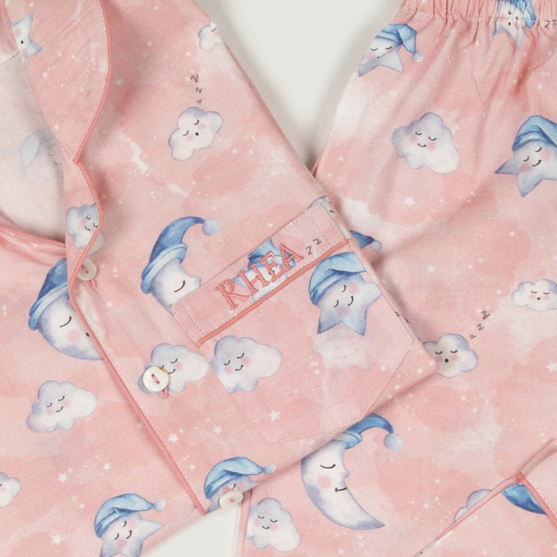 Celestial Pink Organic Shorts Set For Kids