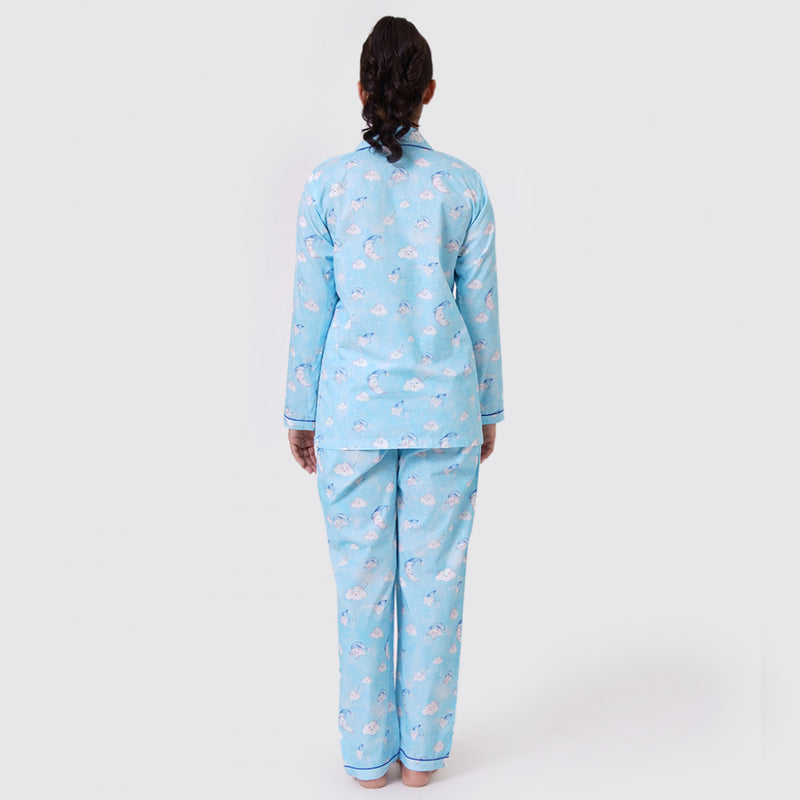 Women Organic Celestial Blue Pajama Set