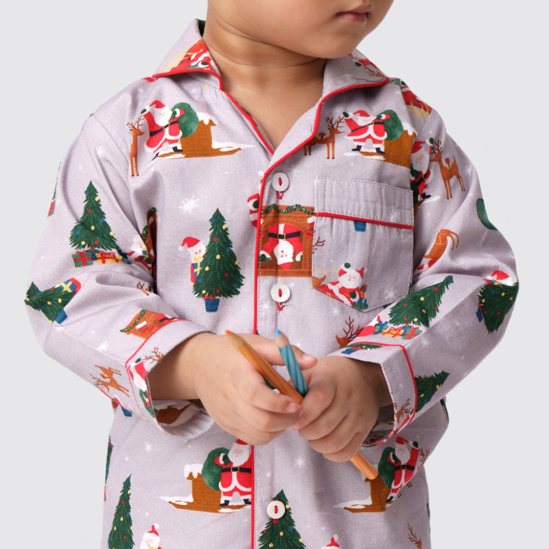 Santa At Home (Grey) Pajama Set