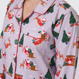Women Santa At Home (Grey) Pajama Set