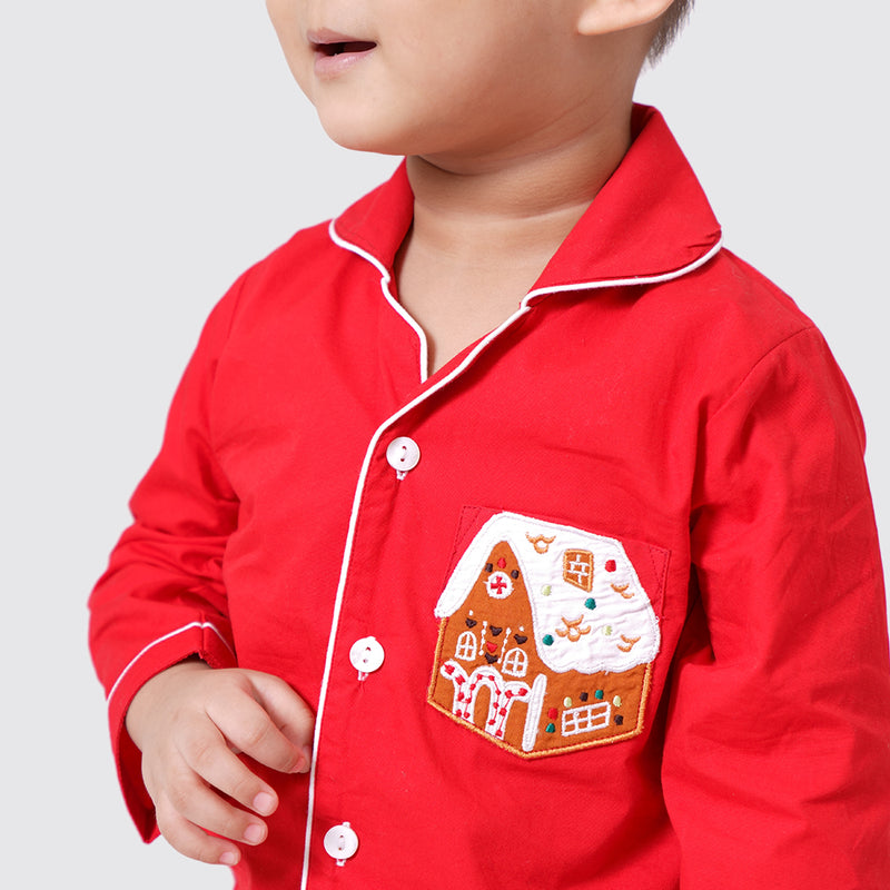 Gingerbread House Pajama Set For Kids