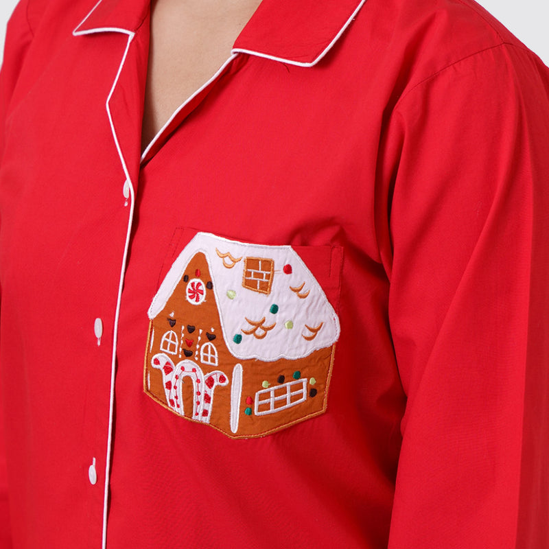 Women Gingerbread House Pajama Set