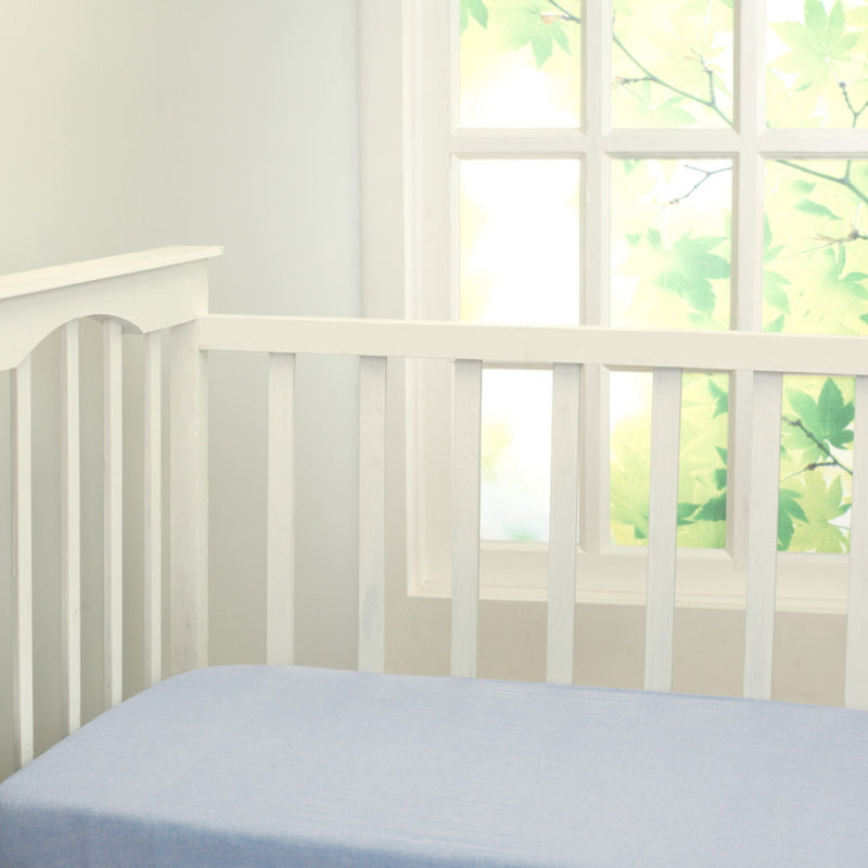 Classic Solid Fitted Sheet (Light Chambray)