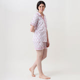 Women Madison Blockprint Shorts Set (Pink)