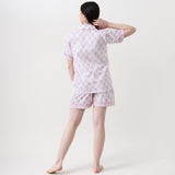 Women Madison Blockprint Shorts Set (Pink)