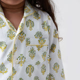 Madison Blockprint Pajama Set  For Kids (Yellow)