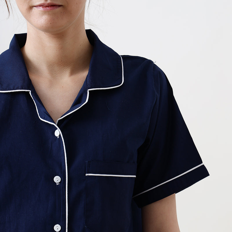 Women Midnight Navy Solid Shorts Set