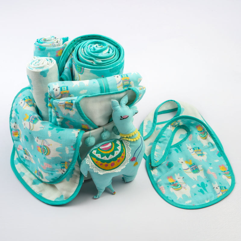 Pampered With Love Organic Muslin Gift Hamper (Llama Love)