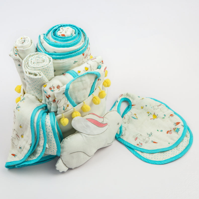 Pampered With Love Organic Muslin Gift Hamper (Bunny)
