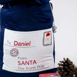 Personalized Navy Velvet Luxe Santa Sack