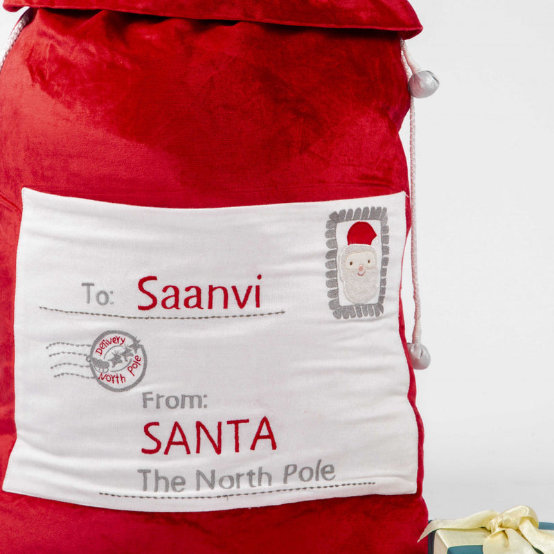 Personalized Red Velvet Luxe Santa Sack
