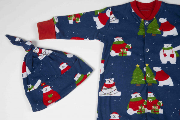 Polar Bear Long-Sleeved Onesie & Hat Gift Set