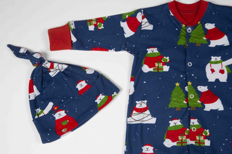 Polar Bear Long-Sleeved Onesie & Hat Gift Set
