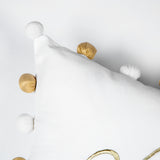 Christmas Pom Pom Pillow (White)