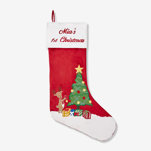 Reindeer & Tree Luxe Stocking (Winter Joys Collection)